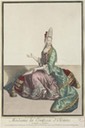 1694 La comtesse d'Olonne assise sur un caneau à l'église