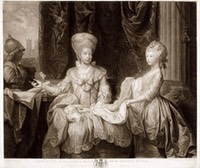 1778 Queen Charlotte with Charlotte the Princess Royal by Benjamin West