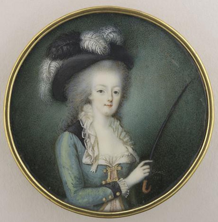 1784 Marie-Antoinette à mi-corps, coiffée d'une chapeau à plumes by ? (Musée du Louvre - Paris, France) RMN X 2