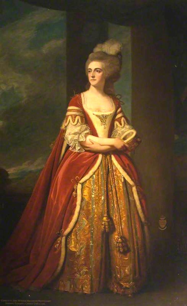 1785 Charlotte Jane Windsor b. 1746, Viscountess Mountstuart, Baroness Cardiff of Cardiff Castle by ? (Falkland Palace & Garden - Falkland, Fife, UK) bbc.co X 1.5