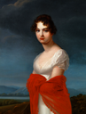 1808 Princess Ekaterina Vasilyevna Saltykova in a white dress and red shawl by Jean François Asselin (sold by Brunn Rasmussen)
