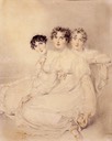 1814 Lady Mary Charlotte Anne Bagot, Emily Lady Harriet Fitzroy Somerset later Lady Raglan, and Lady Priscilla Anne Burghersh, later Countess of Westmorland by Sir Thomas Lawrence (private collection)