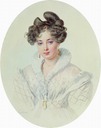 1827 Sophia Alexandrovna Radziwill, née Urusova by Pyotr Fyodorovich Sokolov (State Pushkin Museum - Moskva Russia)