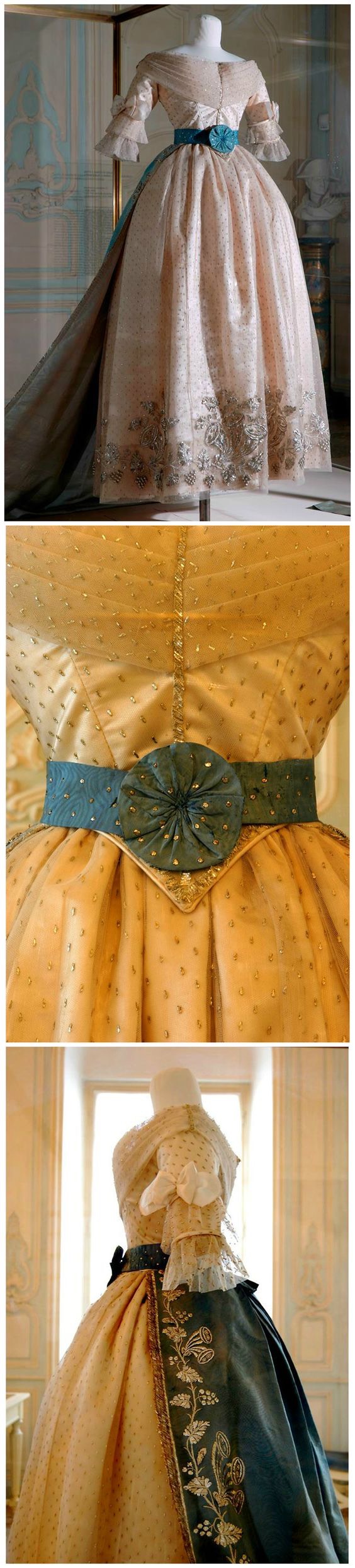 1838 (possibly) Court dress, possibly made in Paris of Marie Louise, Duchess of Parma empress consort of the French 1810 - 1814 (Museo Glauco Lombardi - Parma, Emilia-Romagna, Italy) From pinterest.com:domenxyz:ball-gown-1850s: