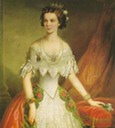 1855 Elisabeth wearing pre-crinoline court dress by ? (location unknown to gogm)