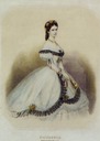 1856 Empress Elisabeth wearing a crinoline in color