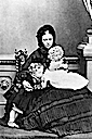 1860 Vicky with her children Wilhelm (later Kaiser) and Charlotte