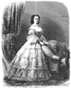 1862 Empress Elisabeth wearing flounced crinoline from 1862 issue of Die Gartenlaube Wm