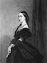 1857 Empress Carlota by J. Franck done in 1867 after 1857 portrait by E. Devaux (Musée de la Dynastie, Bruxelles)