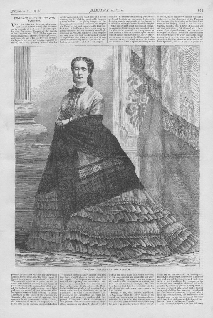 1868 Harpers Bazar illustration of Empress Eugénie eBay defold