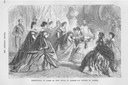 "1888" Print Presentation of Ladies to Emperor & Empress of Austria at Budapest detint