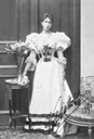 1896 Ducky wearing dress with large leg-o-mutton sleeves From antique-royals.tumblr.com detint despot deflaw cropped bottom
