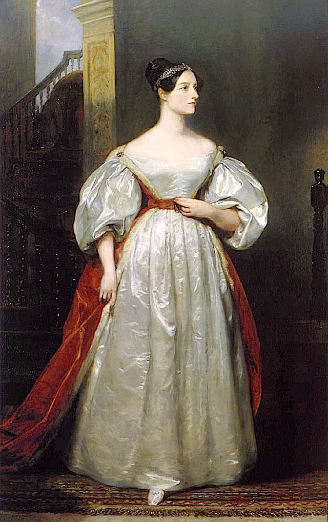 1836 Ada Lovelace in court dress by Margaret Carpenter (UK Government Art Collection - Prime Minister's residence 10 Downing Street, London)