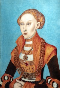 ca. 1531 Sibylle de Clève, électrice de Saxe by Lucas Cranach the Elder (Fondation Bemberg - Toulouse, Occitaine, France) Wm