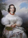 ca. 1828 German Princess by François-Joseph Kinsoen (Bowes Museum - Barnard Castle, County Durham, UK) Wm removed dimpled canvas along top fifth