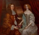 Double Portrait of Charles, 5th Earl of Haddington and Margaret, Countess of Rothes by circle of John Michael Wright (Clan Leslie Charitable Trust - Leslie, Fife UK)