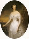 Elisabeth wearing a white dress by Eliza Turck (Castle Mairamare, Trieste Italy)