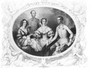 Empress Sisi, Franz Joseph I, Archduchess Gisela, Sophie of Bavaria, Archduke Franz Karl and Archduchess Sophie by Josef Kreihuber (Wien Museum - Wien Austria)