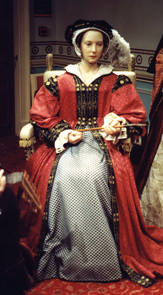 This is Madame Tussaud's figure of Katherine Parr wearing the red dress 
