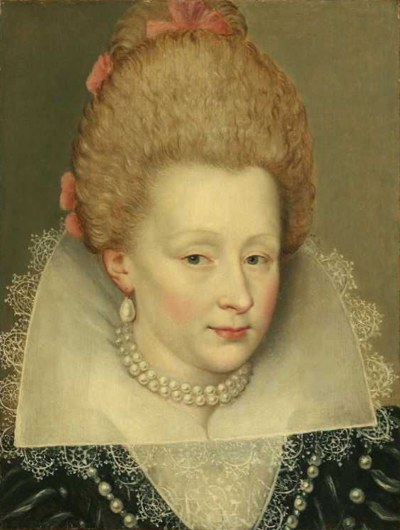 This portrait of Louise Marguerite shows three-dimensional ruff being squeezed into a two-dimensional collar that sprouts out of a vestigial partlet. - louise-marguerite-de-lorrai-2