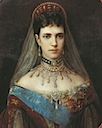Maria Feodorovna in red court dress