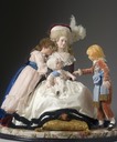 1788 Figurine of Marie-Antoinette and her children after Vigée-Lebrun (Museum of Ventura County - Santa Paula, California USA)