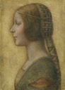 1490s Profile of a young fiancee (Bianca Maria Sforza) by Leonardo da Vinci (private collection) Wm
