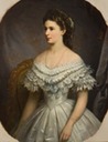 Sisi, Empress of Austria wearing dress with elaborate bertha by ? (location unknown to gogm)