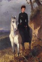 Sisi wearing black on a white horse by ? (location unknown to gogm)