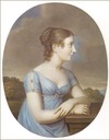 1815 Stephanie de Beauharnais-Baden wearing pale blue dress by Aloys Keßler after Johann Heinrich Schroeder (location unknown to gogm)