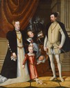 1563 Holy Roman Emperor Maximilian II of Austria and his wife Infanta Maria of Spain with their children by Giuseppe Arcimboldi (Schloß Ambras - Innsbruck Austria)