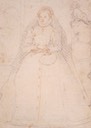 1574 Elizabeth red chalk portrait by Federico Zuccaro (British Museum, London)