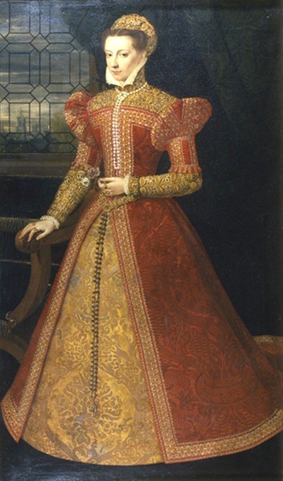 1575 Royal lady traditionally identified with Mary, Queen of Scots by Federico Zuccaro after Alonso Sánchez Coello (Chatsworth House - Bakewell, Derbyshire, UK) Wm inc. exp
