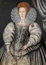 1595 Lady traditionally called Elizabeth Throckmorton by circle of Marcus Gheeraerts the Younger (actually William Segar) (auctioned by Bonhams) Wm