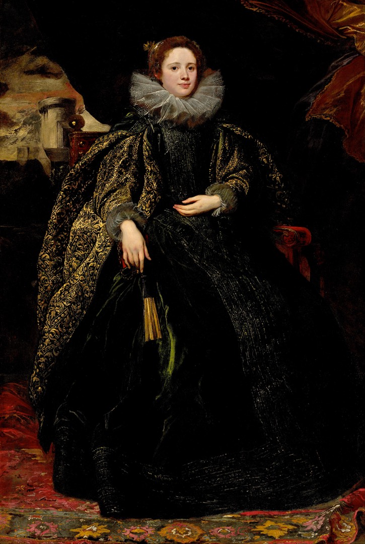 1625 Marchesa Balbi by Sir Anthonis van Dyck (National Gallery - Washington, DC USA) Google Art Project via Wikimedia increased temperature, contrast, and lightness