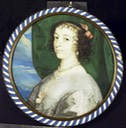 1632 Henrietta Maria of France miniature by Sir Peter Lely (Rijksmuseum)