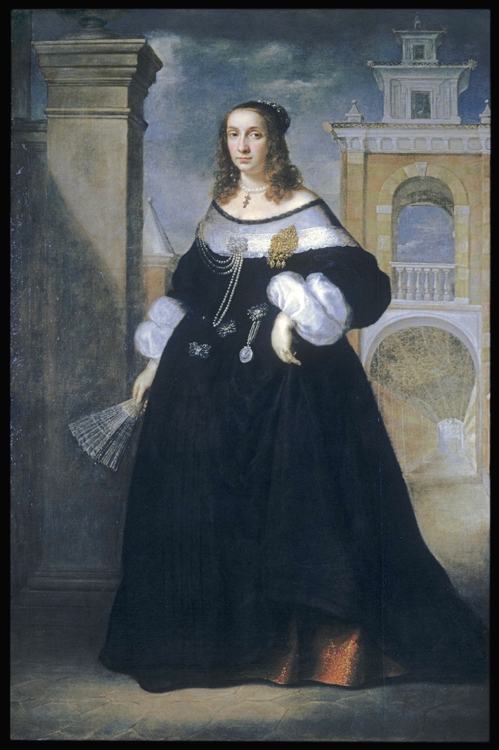 1655-1660 Margherita, wife of Baldassare Vandergoes by Luigi Primo (Walters Museum of Art - Baltimore, Maryland, USA) From the museum's Web site via pinterest.com:mwojdak:17th-century-fashion: shadows