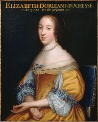 1667 ot later (estimated based on her marriage in 1667) Elisabeth d'Orleans, Duchesse de Guise by Beaubrun brothers studio (Châteaux de Versailles et de Trianon - Versailles, Île-de-France, France) Photo - Gérard Blot