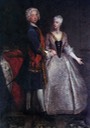 1729 Wedding portrait of Friederike Luise and Karl Wilhelm Friedrich by Antoine Pesne (Schloss Charlottenburg - Berlin, Germany) Wm
