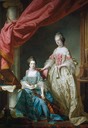 1767 Princess Louisa and Princess Caroline by Francis Cotes (Royal Collection)