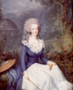 1778 Marie-Antoinette wearing riding dress by Antoine Vestier (private collection)