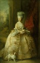1781 Queen Charlotte in gala dress holding a fan by Thomas Gainsborough (Royal Collection)
