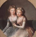 1795-1797 Grand Duchess Alexandra Pavlovna and Grand Duchess Elena Pavlovna by Élisabeth Louise Vigée-Lebrun (State Hermitage Museum - St. Petersburg Russia)