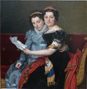 1821 Charlotte (l) and Zénaïde (r) Bonaparte by Jacques Louis David (Getty Museum, Los Angeles California)