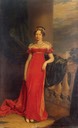 1822 Maria Pavlovna wearing a red Empire dress by George Dawe (Hermitage)
