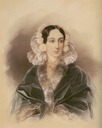 1838 Maria Arkadevna Vyazemskaya, nee Stolypin first marriage Beck by Vladimir Ivanovich Hau (location unknown to gogm) Wm