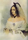 1842-1843 Natalia Pushkina by Vladimir Hau (Institute of Russian Literature (Pushkin House) - St. Petersburg, Russia)