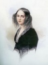 1845 Emilia Karlovna Musina-Pushkina wearing a dark dress by Vladimir Ivanovich Hau (location unknown to gogm)