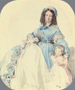 1845 (estimate based on age of youngest child) study of Princess Clémentine, with her sons, Philip and Augustus by Franz Xaver Winterhalter (auctioned)