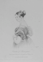 1850 (issued) Engraving of The Countess of Blessington by F. L. Lewis after a drawing by Edwin Landseer (National Library of Ireland - Dublin Ireland)